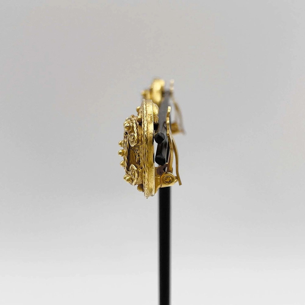 CHANEL Vintage Gold Logo Earrings - Picture 3 of 7